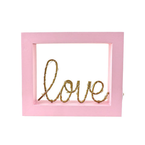 Wooden 'Love' LED Light Up Frame, 7-Inch