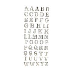 Glitter and Rhinestone Alphabet Stickers, 1/2-Inch, 55-Piece