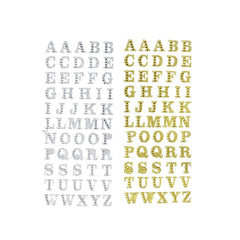 Glitter and Rhinestone Alphabet Stickers, 1/2-Inch, 55-Piece