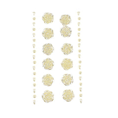 Pearlescent Rhinestone Rose Stickers, 3/4-Inch, 14-Piece