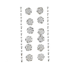 Pearlescent Rhinestone Rose Stickers, 3/4-Inch, 14-Piece