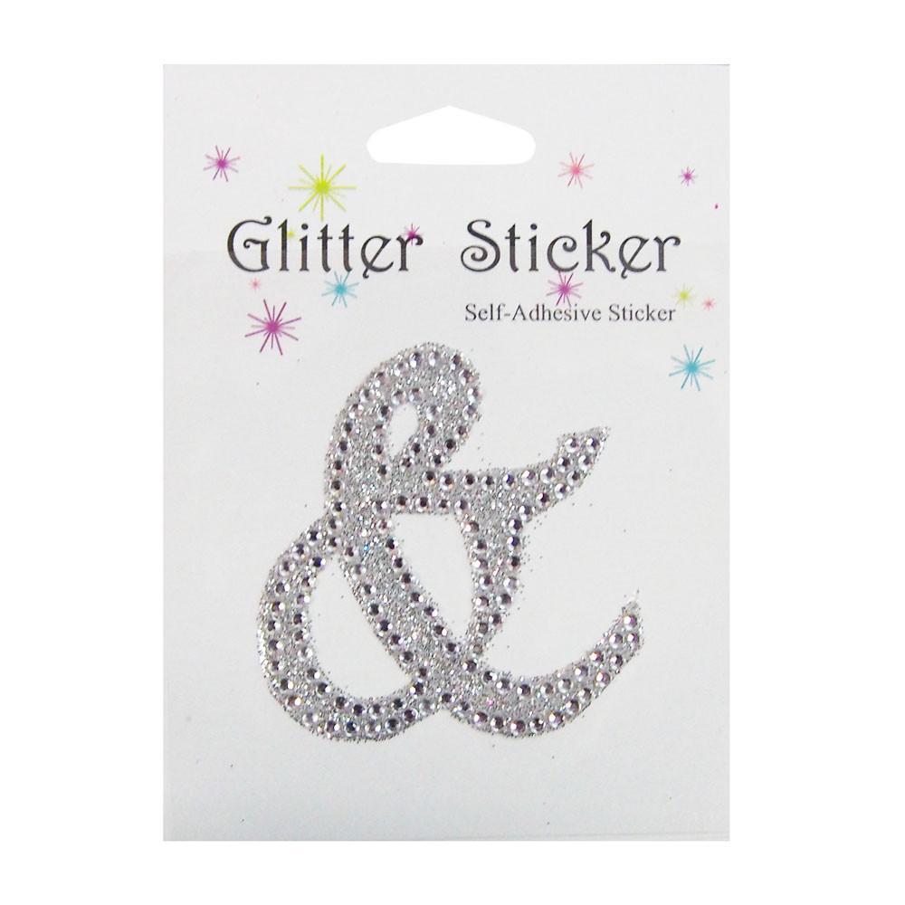 Diamond Glitter Ampersand "&" Sticker, 1-3/4-inch
