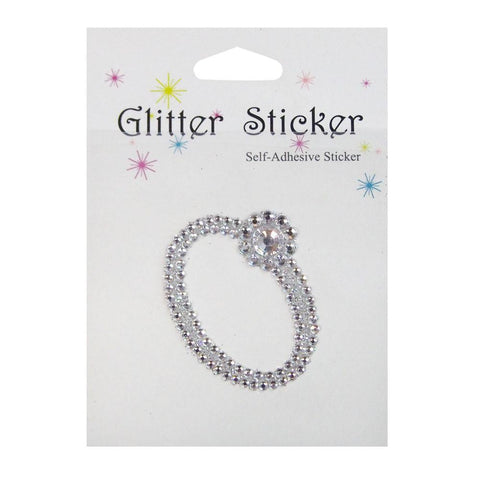 Diamond Glitter Ring Sticker, 1-1/4-Inch