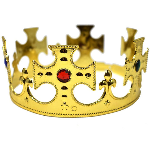 Medieval Kings' Crown, Gold, 8-1/4-Inch Adjustable Diameter