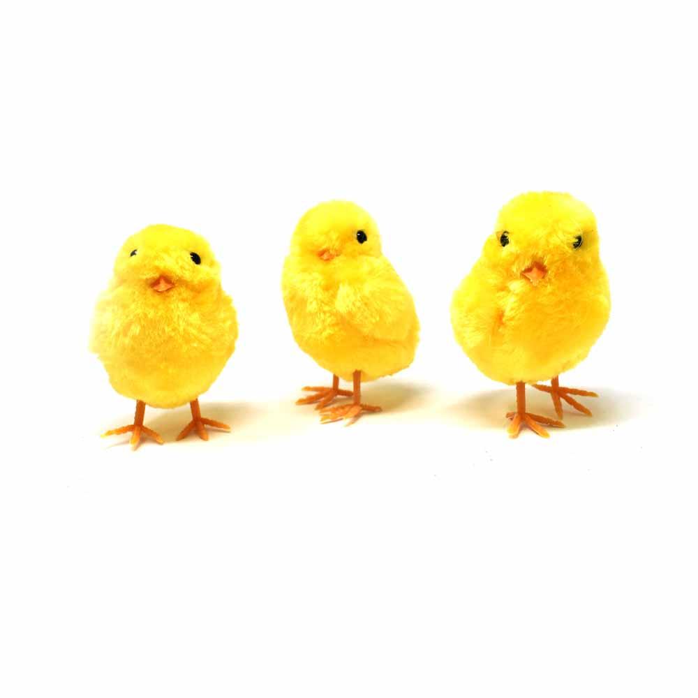 Fuzzy Chick, Yellow, 3-1/2-Inch, 3-Piece