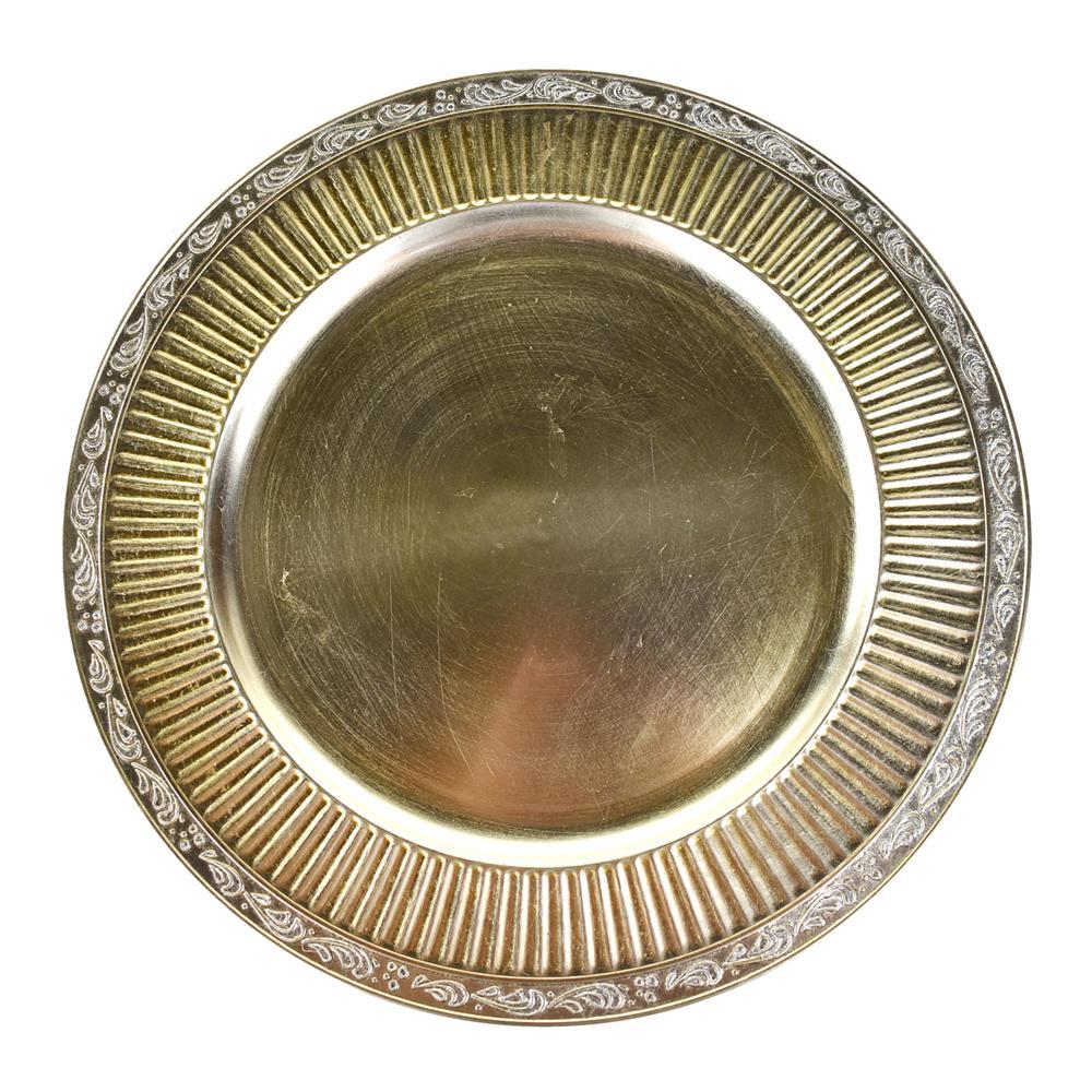 Victorian Style Charger Plate, Champagne, 13-Inch, 1-Count