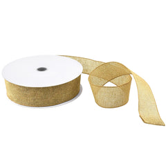 Faux Burlap Wired Ribbon, 3-inch, 50-yard