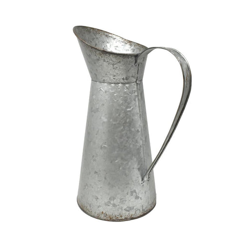Large Galvanized Pitcher, 13-Inch