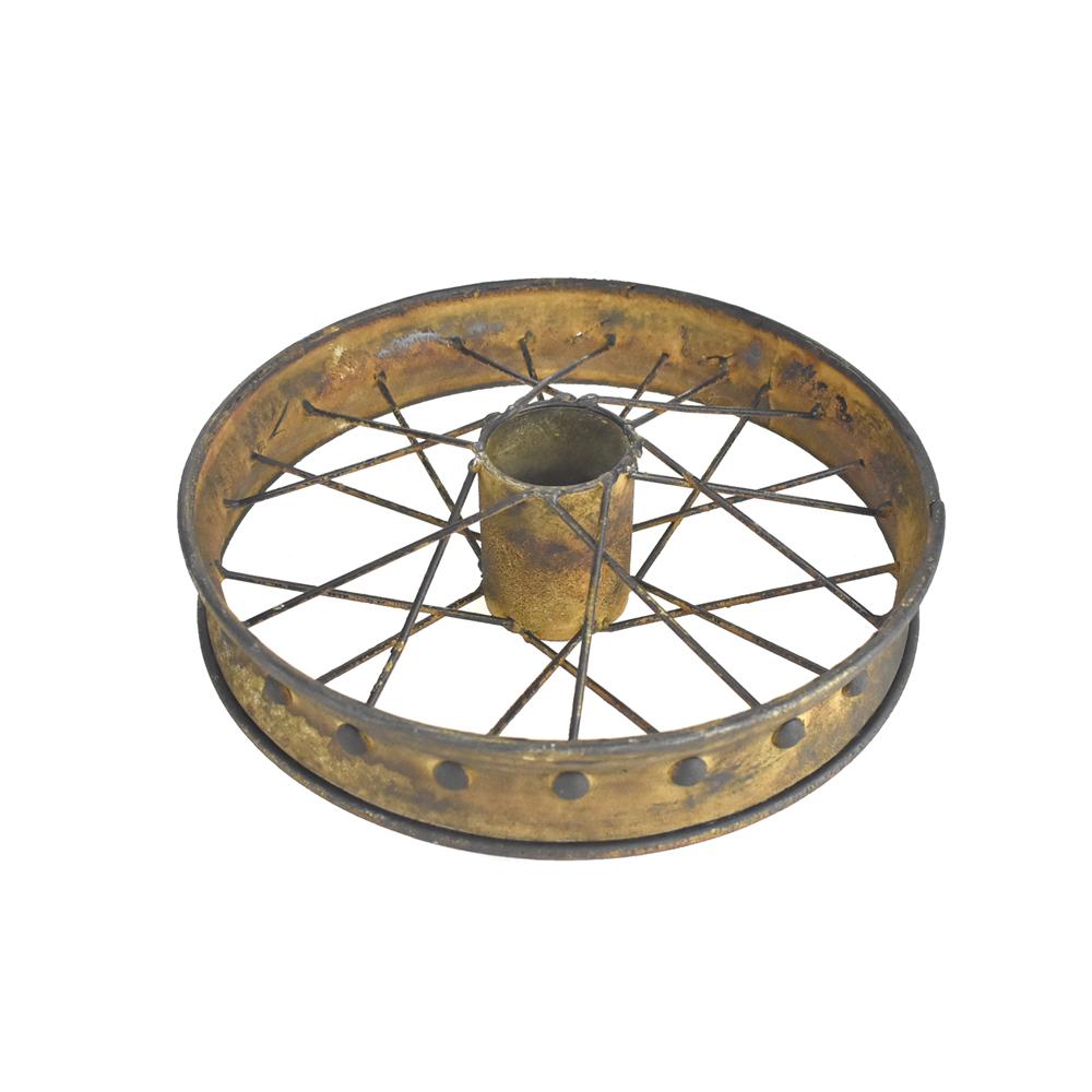 Rusty and Antique Themed Small Bike Wheel, 9-3/4-Inch