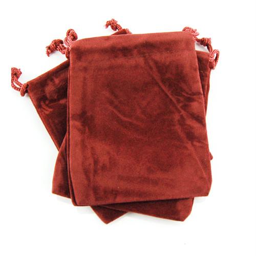 Velvet Jewelry Pouch Gift Bags, 25-Piece, 4-inch x 5-1/2-inch, Burgundy