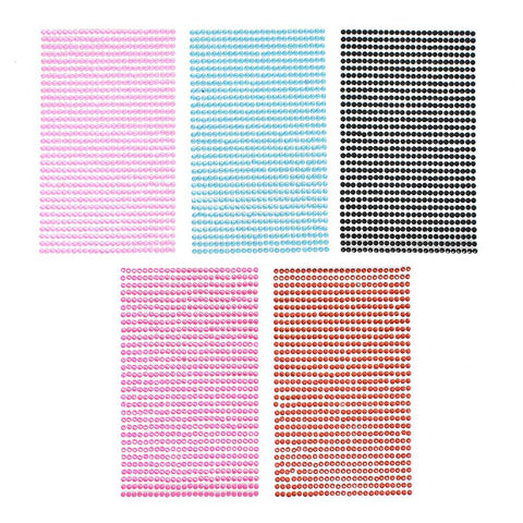 Round Adhesive Diamond Gem Stickers, 3mm