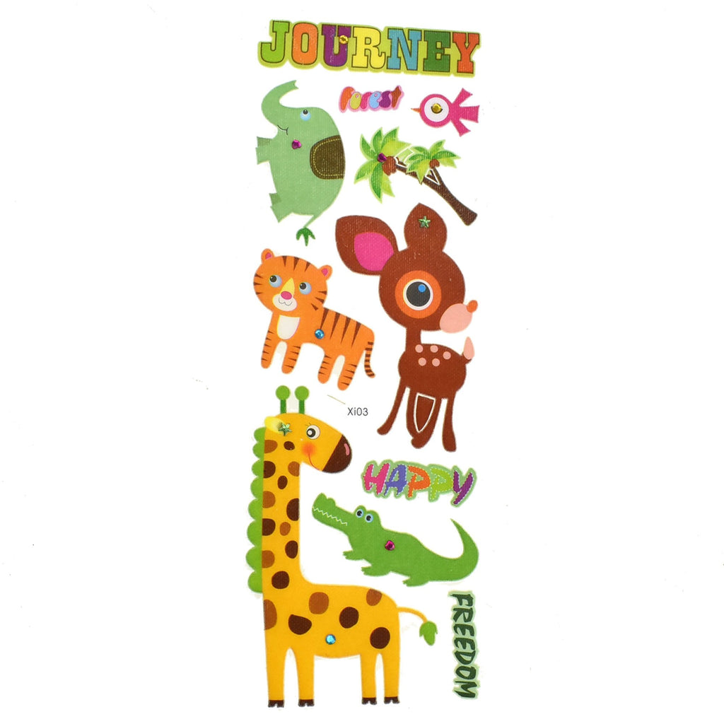 3D Jungle Animal Puffy Stickers, 11-Piece