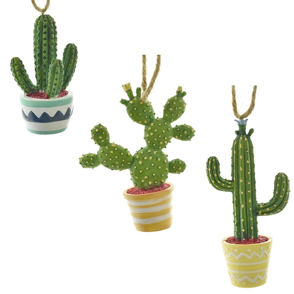 Cactus Ornaments, Green, 3-Piece