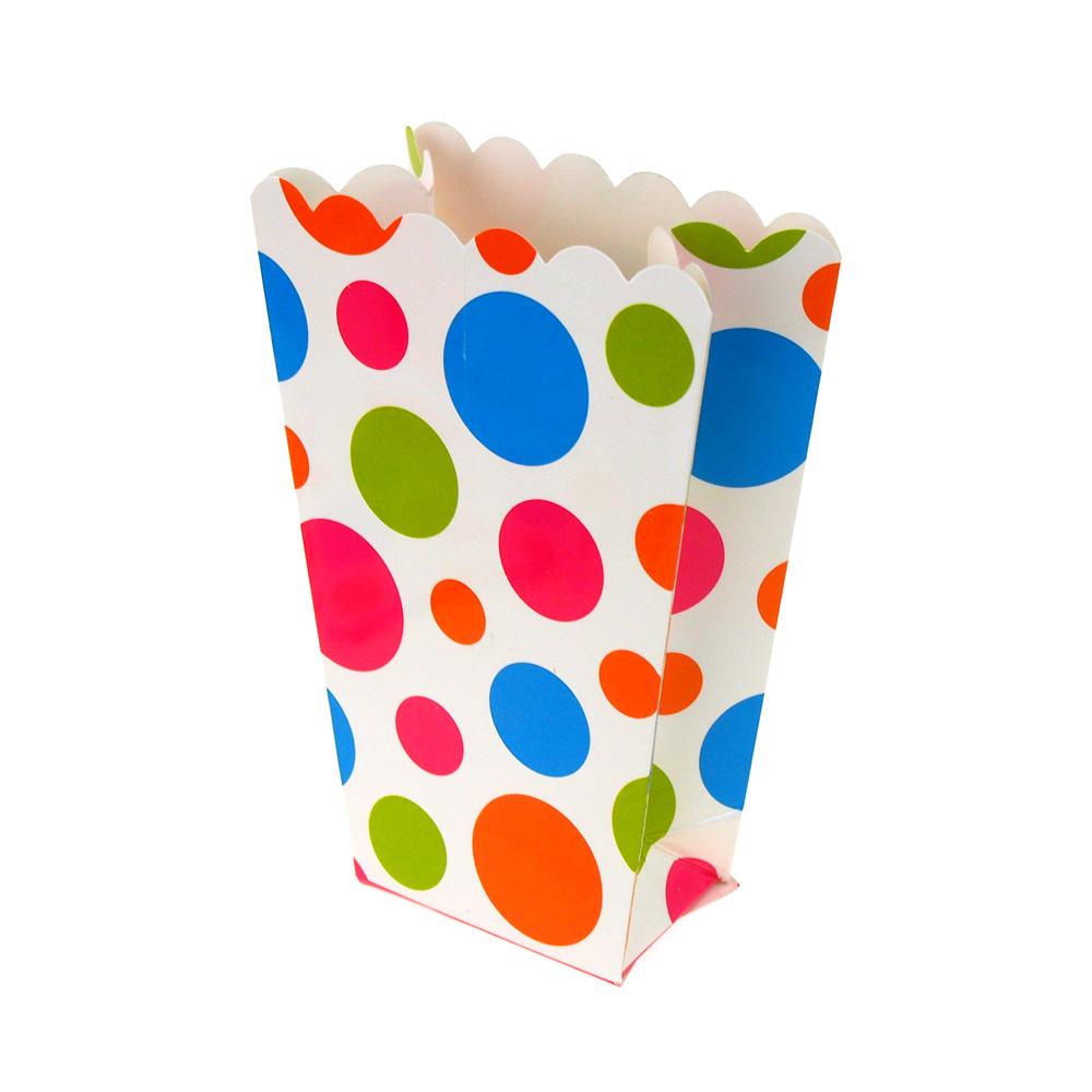 Polka Dots Popcorn Favor Boxes, 5-Inch, 4-Count