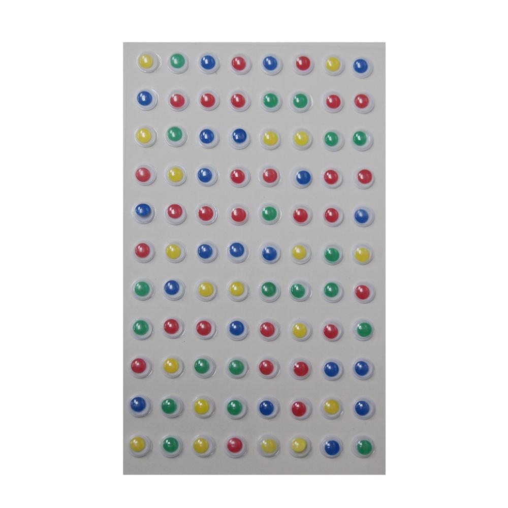 Mini Googly Eyes Self Adhesive Sticker, Assorted Color, 1/4-Inch, 88-Count