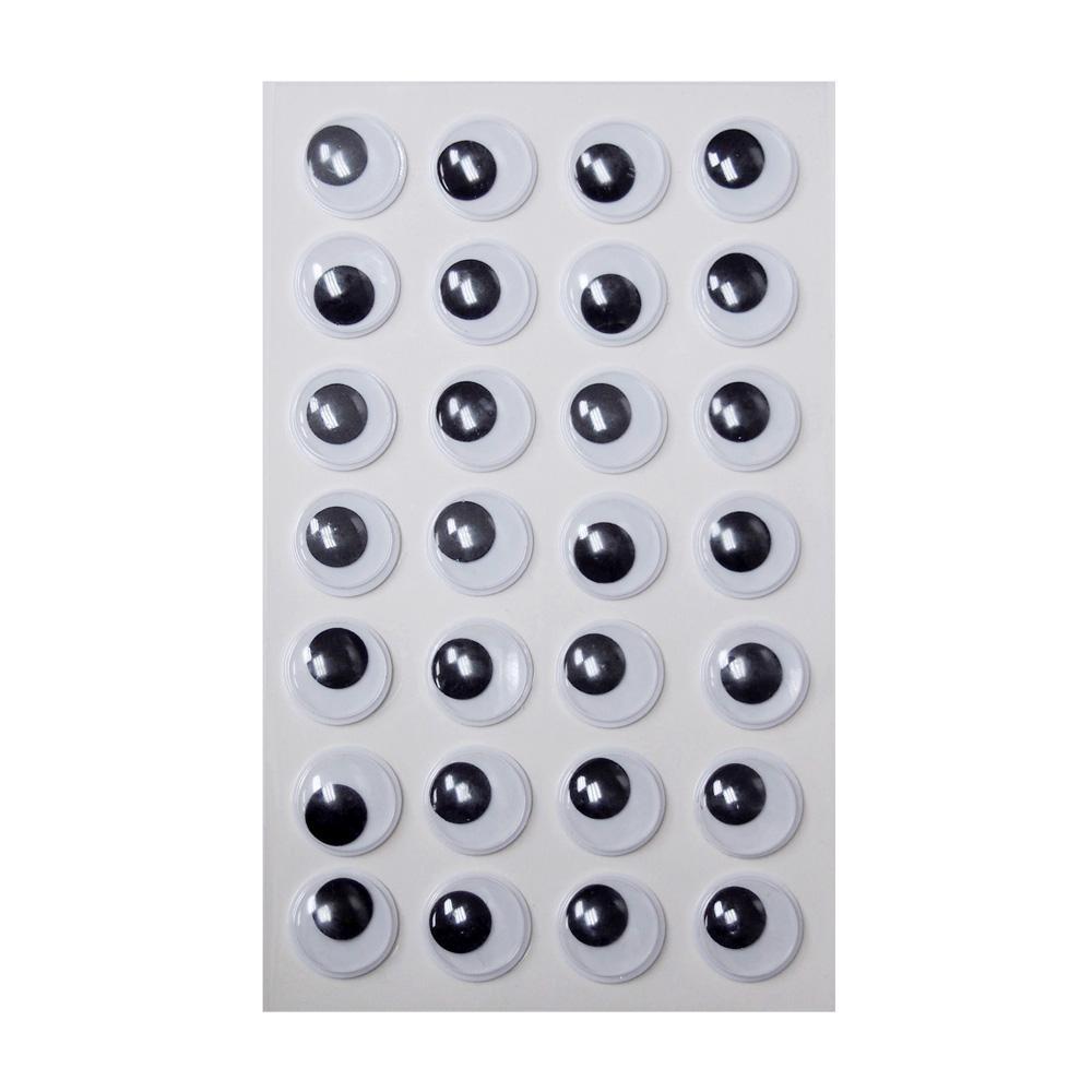 Small Googly Eyes Self Adhesive Sticker, Black, 3/4-Inch, 28-Count