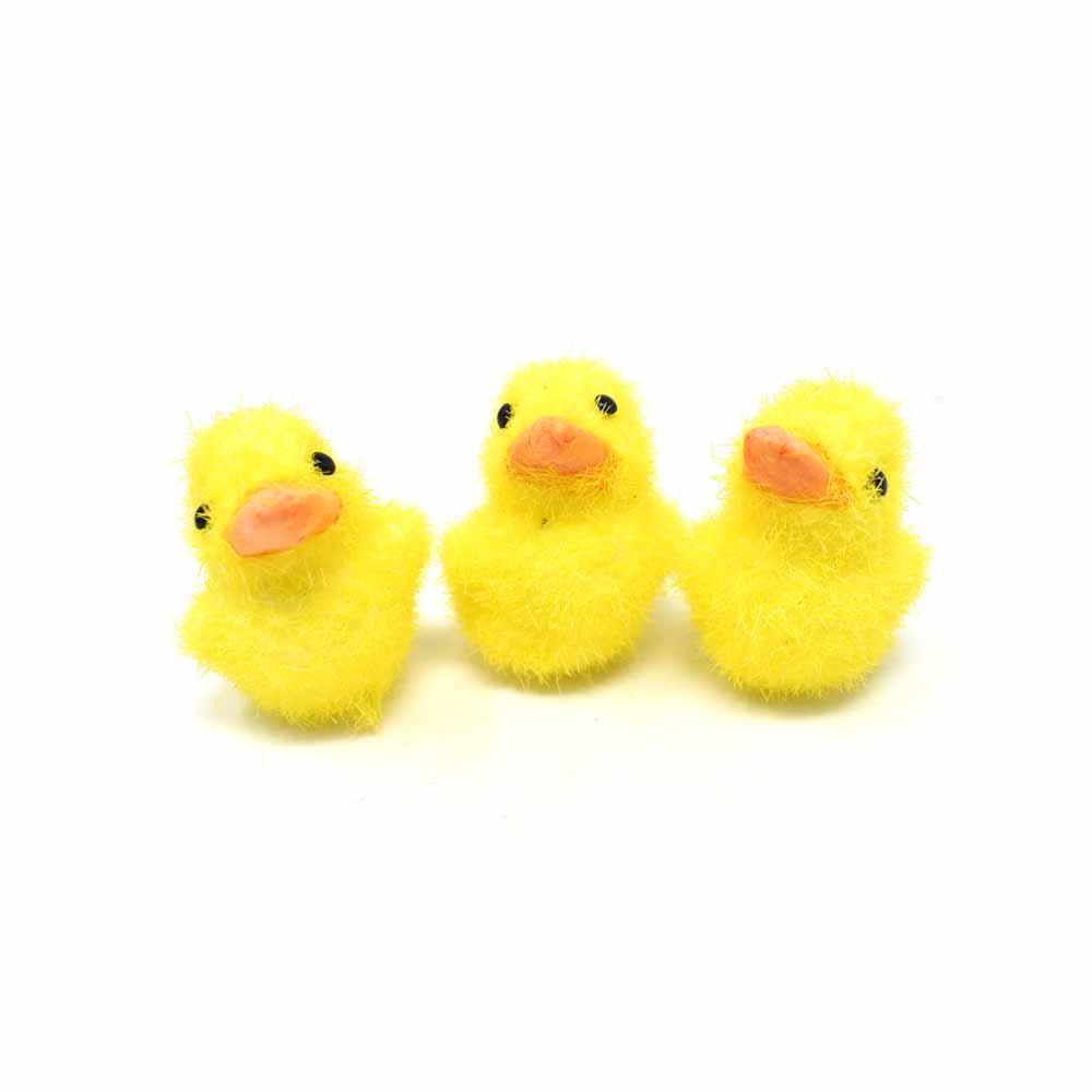 Fuzzy Mini Ducks, Yellow, 1-1/2-Inch, 3-Piece