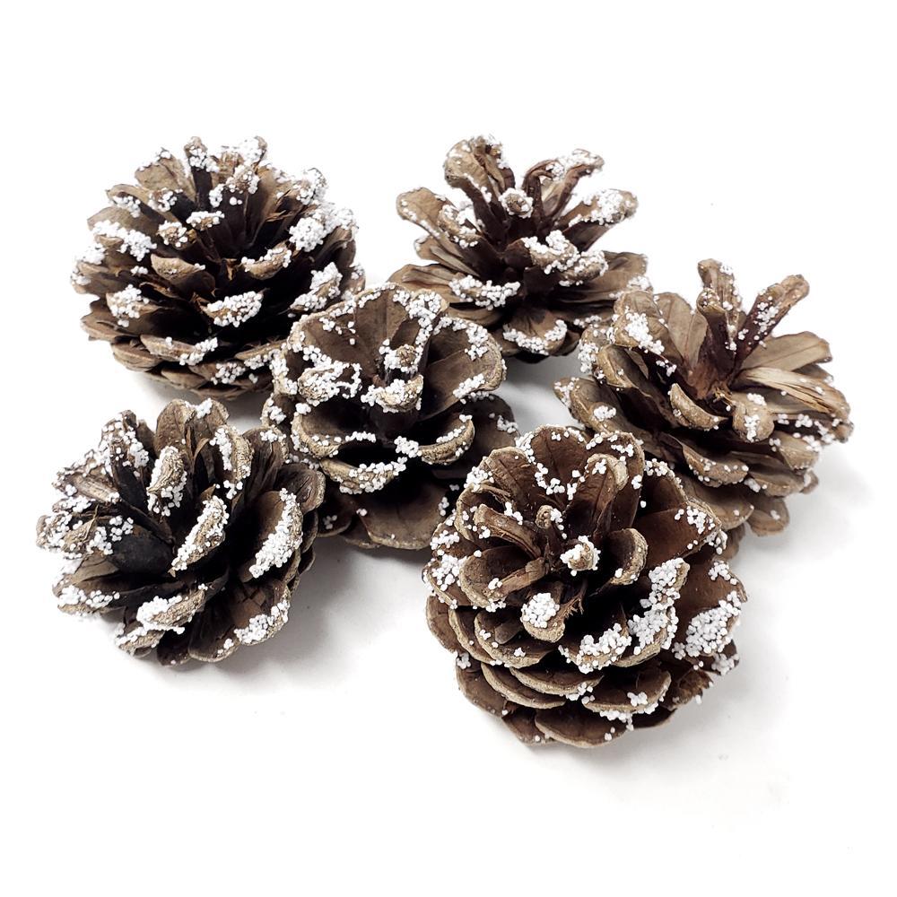 Decorative Ice Austrian Pine Cones, 1-1/2-Inch, 6-Count