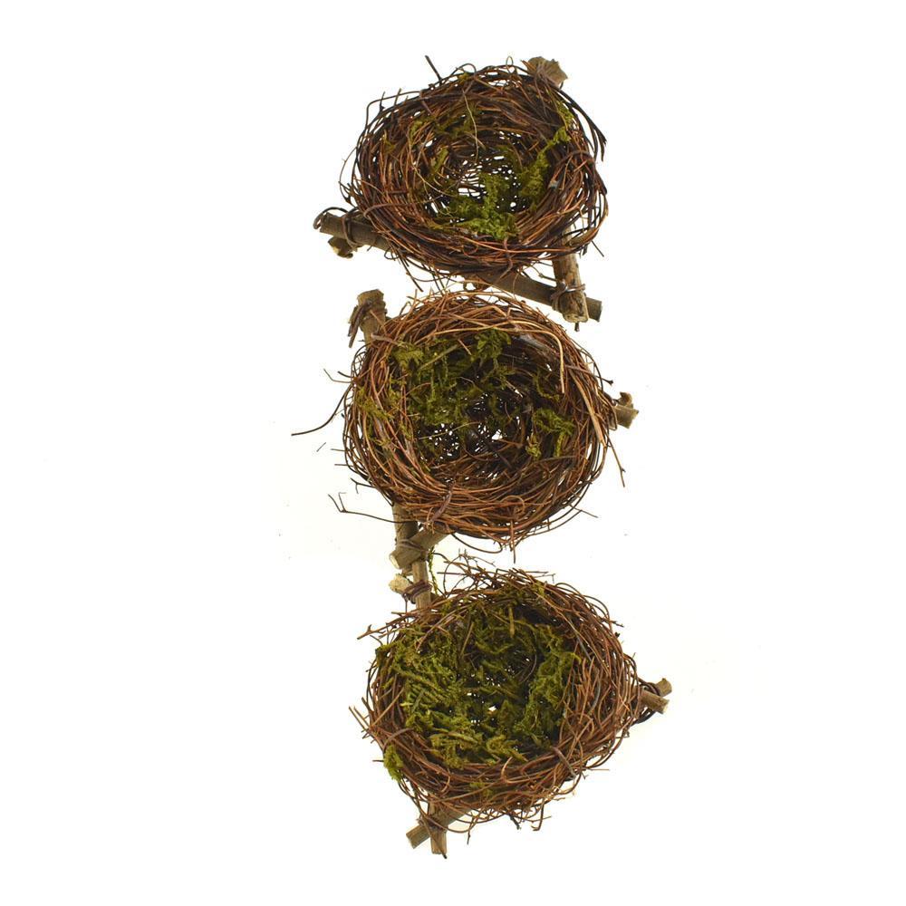 Mini Craft Twig Birds Nests, Brown, 2-1/2-Inch, 3-Piece