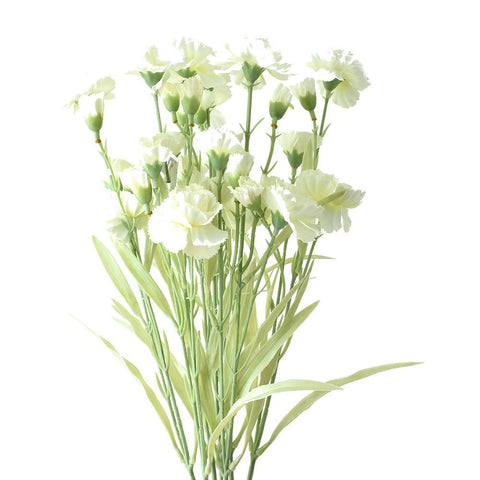 Artificial Sweet Carnation Bush Spray, White, 19-1/2-Inch