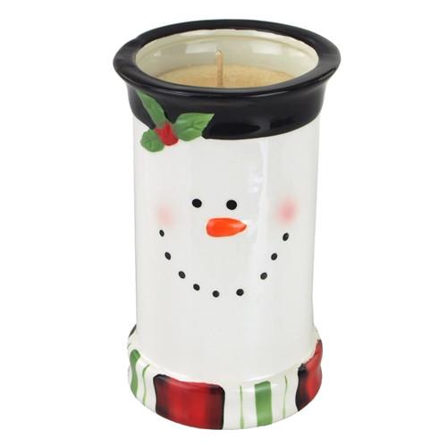 Snowman Ceramic Pot Scented Candle, 6-3/4-Inch