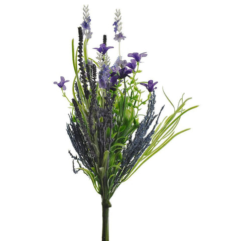 Artificial Lavender and Fern Bouquet, 14-Inch