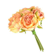 Artificial Peony Bouquet, 9-1/2-Inch, 5-Piece