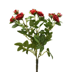 Artificial Mini Rose Bush Spray, 10-Inch