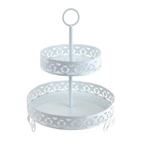 Metal Round Eyelit Cupcake Holder, 2 Tier, 12-Inch