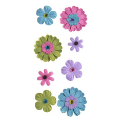 Self Adhesive Assorted Paper Flowers 3D, 8-Count