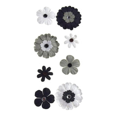 Self Adhesive Assorted Paper Flowers 3D, 8-Count