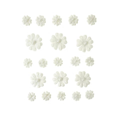 Mini Handmade Paper Floral Embellishments, 21-Piece