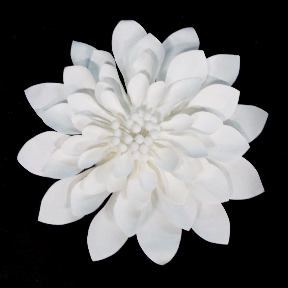Dahlia Large Paper Flower, White, 12-Inch