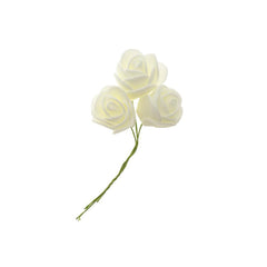 Foam Rose Flower with Wire, 2-Inch, 9-Count