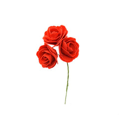 Foam Rose Flower with Wire, 2-Inch, 9-Count