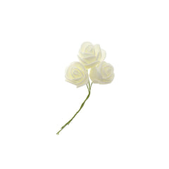 Foam Rose Flower with Wire, 1-1/4-Inch, 12-Count