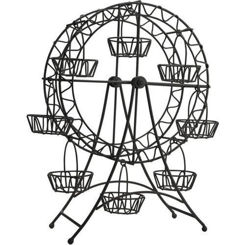 Black Metal Ferris Wheel Cupcake Holder, 8 Cupcakes, 18-1/2-Inch
