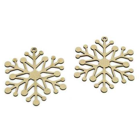 Snow Flake Laser Cut Ornaments, 4-Inch, 2-Piece