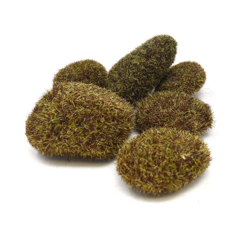 Artificial Moss Stones, Brown, Assorted, 6-Piece