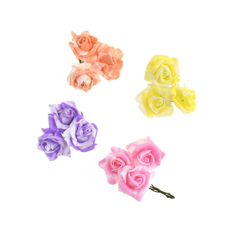 Foam Flowers with Twist Ties, 1-Inch, 9-Count