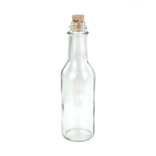 Glass Bottle Corked Jar, 6-1/2-Inch, Round