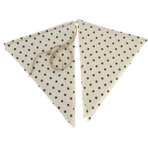 Polka Dot Burlap Triangle Banner, Chocolate, 8-Inch x 10-Inch, 6-Piece