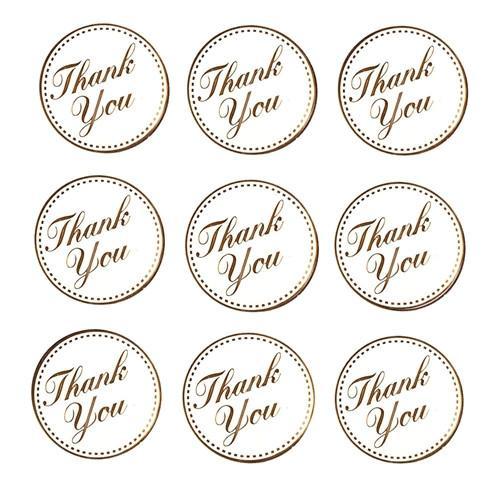 Thank You Wedding Foil Seal Stickers, 1-Inch, 24-count