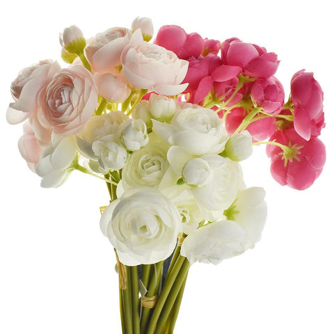 Artificial Ranunculus Spray, 10-Inch