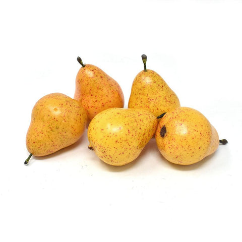 Realistic Home Decor Faux Mini Pears, Yellow, 2-1/2-Inch, 12-Piece