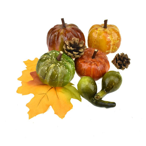 Artificial Bagged Pumpkin and Gourds, Assorted Sizes, 7-Piece