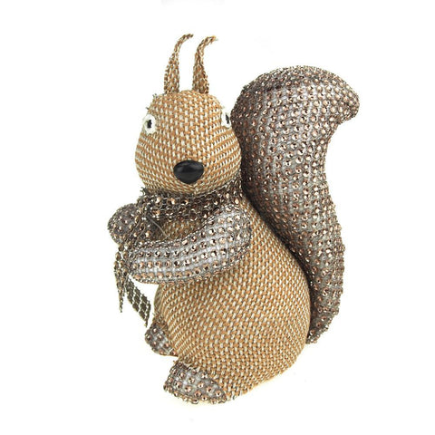 Large Sitting Sequin Squirrel Christmas Holiday Decoration, 7-1/2-Inch