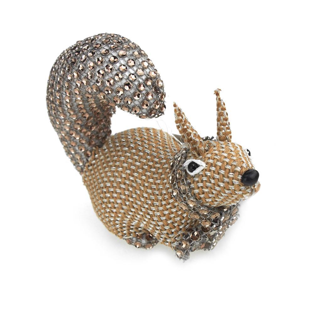 Miniature Squirrel Animal Holiday Winter Decor, Natural, 4-1/2-Inch