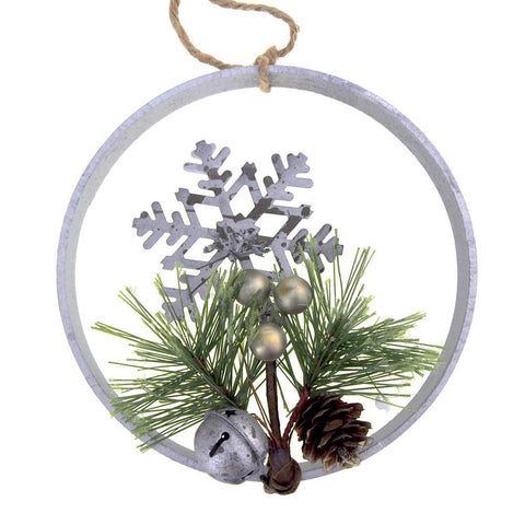 Metal Snowflake Wall Hanging Christmas Holiday Decoration, 6-1/4-Inch