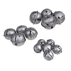 Rustic Style Galvanized Silver Christmas Jingle Bells